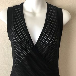 Large Black Lined See-Through Top